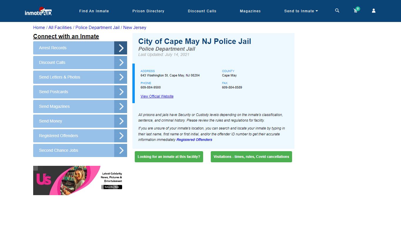 City of Cape May NJ Police Jail & Inmate Search - Cape May, NJ